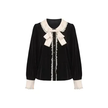 CHIWAWAMEME Velvet feel Coat Women's Black
