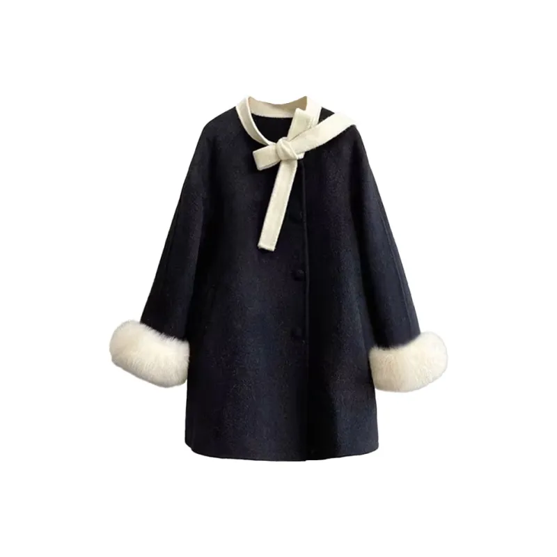 PAZZO Woolen Coat French Cloak Coat Women's-2