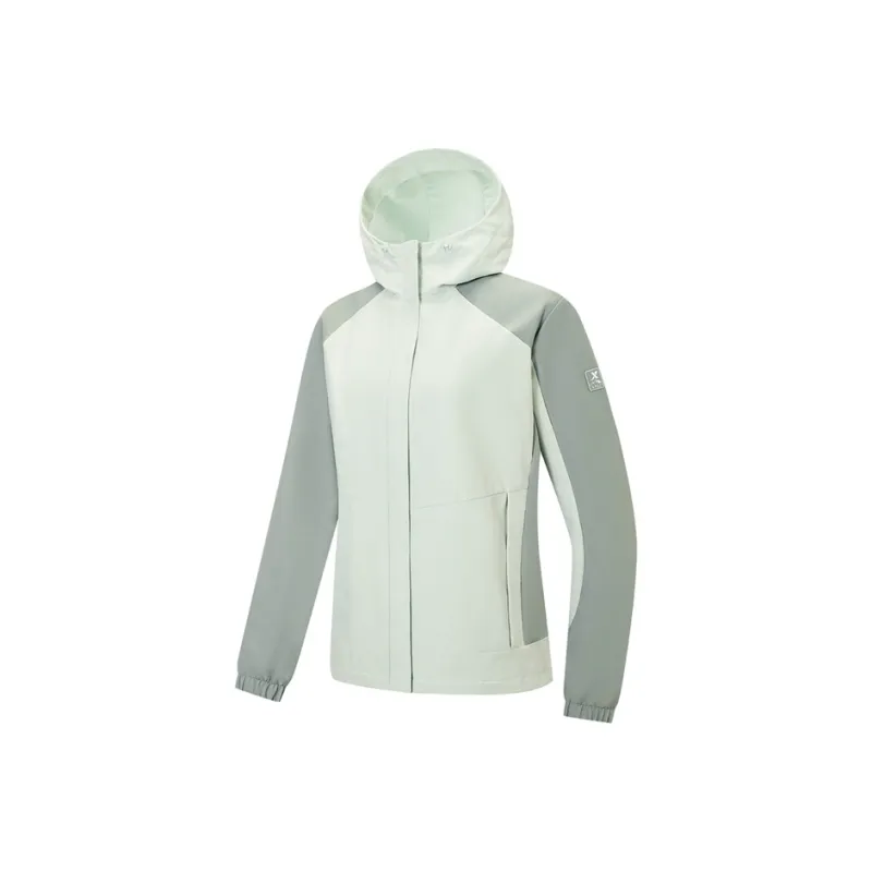 XTEP Variety Training Collection Trench Coat Women's Misty Greenish Gray-0
