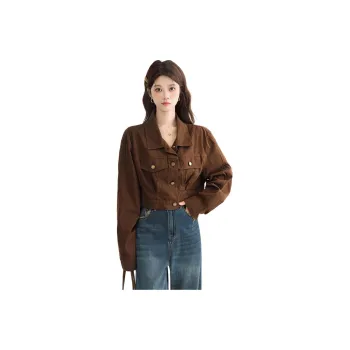 PLANE DRIFT Denim Jacket Women's Dark Brown