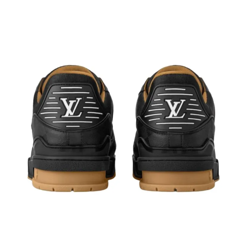 LOUIS VUITTON Trainer Low Top Skateboard Shoes Men's Black-4