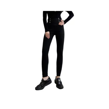 ELF SACK Casual Pants Women's Urban Chic Style Black