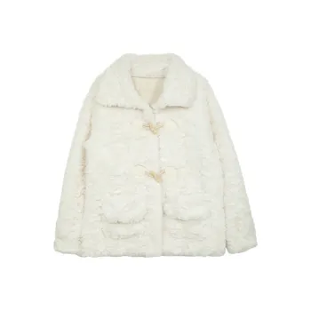 Incolore Velvet feel Coat Women's White