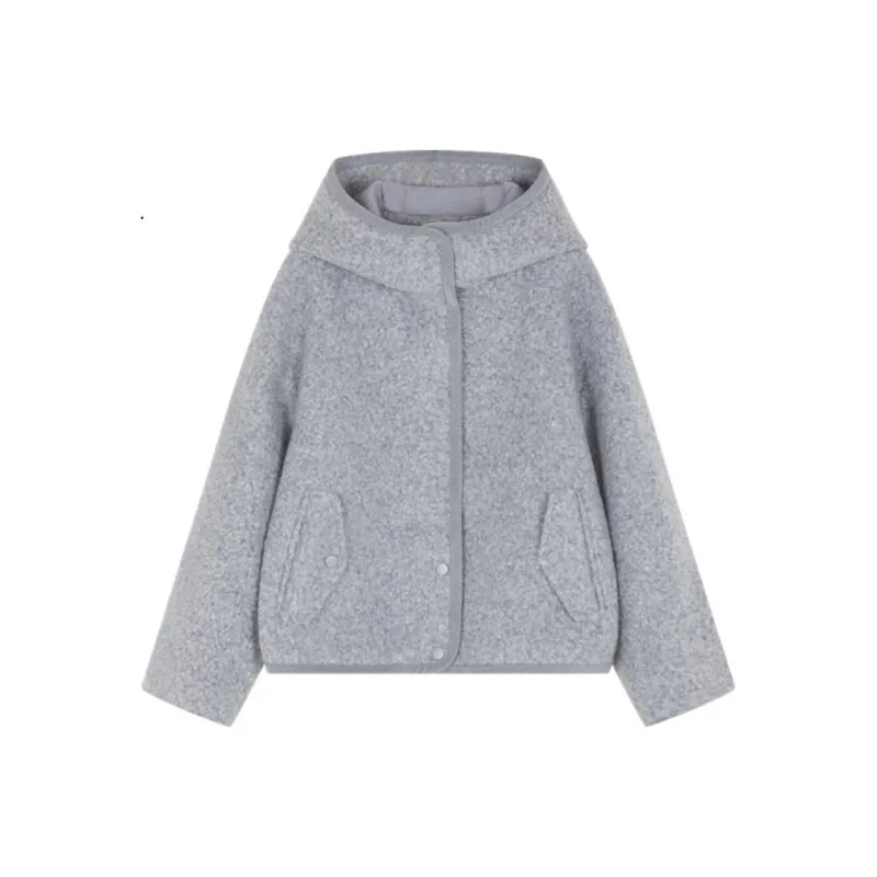 IHIMI Velvet feel Coat Women's Mist Gray Blue-0