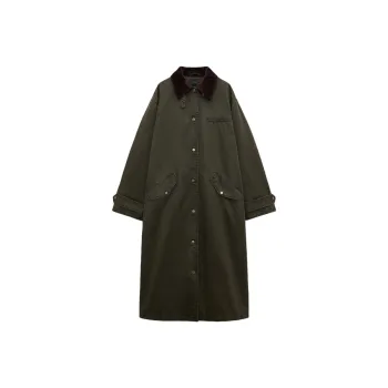 ZARA Trench Coat Women's Moss Green