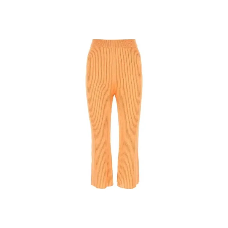 JIL SANDER Ribbed Cropped Trousers-0