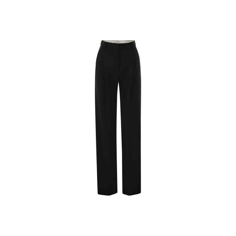 Elisabetta Franchi Pleat Detailed Straight Leg Trousers-0