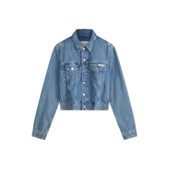 CALVIN KLEIN Denim Jacket Women's Denim Light Blue