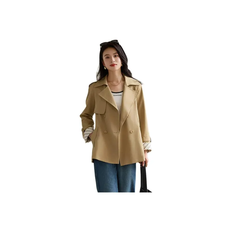 Yi Mengyuan Cropped Trench Coat Women's-7