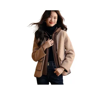 Mo Han Yi Mei Velvet feel Coat Women's Coffee