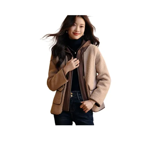 Mo Han Yi Mei Velvet feel Coat Women's Coffee
