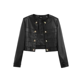 Bebe Leather Jacket Women's Black