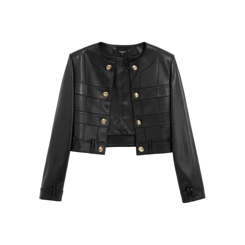 Bebe Leather Jacket Women's Black-0