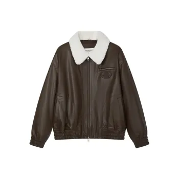 Teenie Weenie Leather Jacket Women's Brown