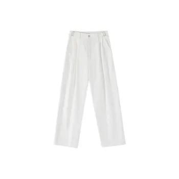 Hacikis Casual Pants Women's Cotton White