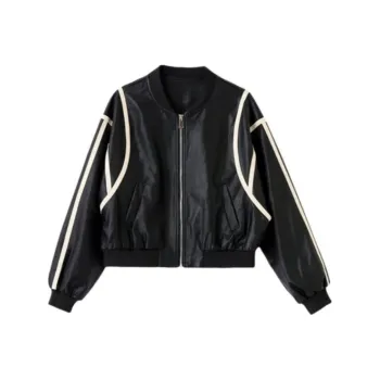 Yi Mengyuan Leather Jacket Women's Black