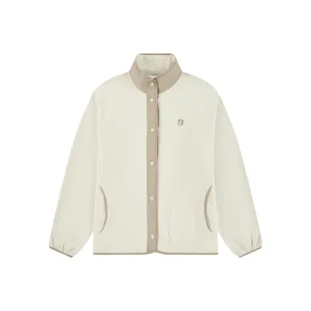 QIAODAN Mountain God Series Velvet feel Coat Women's Calamine White