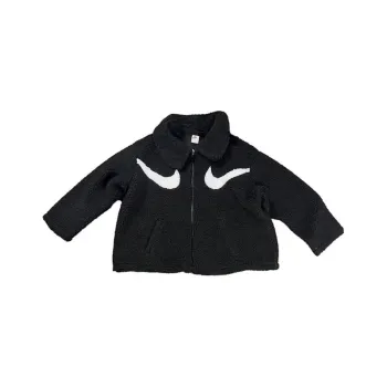 Nike Swoosh Full Zip Sherpa Jacket Black/White