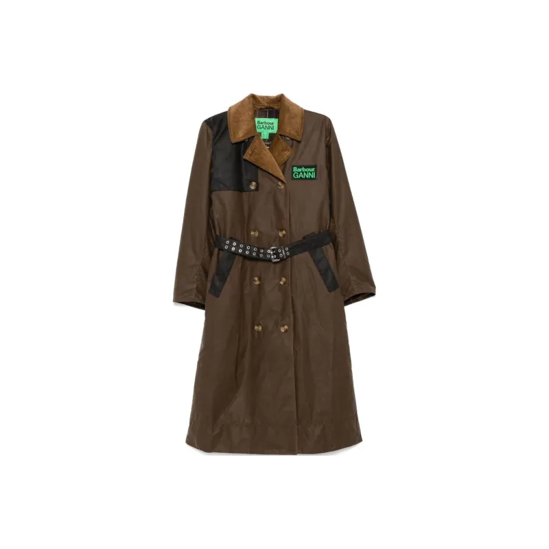 BARBOUR X Ganni Waxed Trench Coat-0