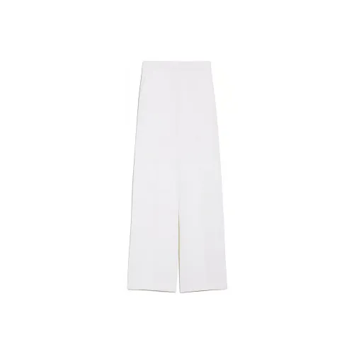 MaxMara Ercole Collection Cady Tuxedo Trousers Casual Pants Women's White