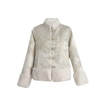 MRR&CO. Velvet feel Coat Women's White