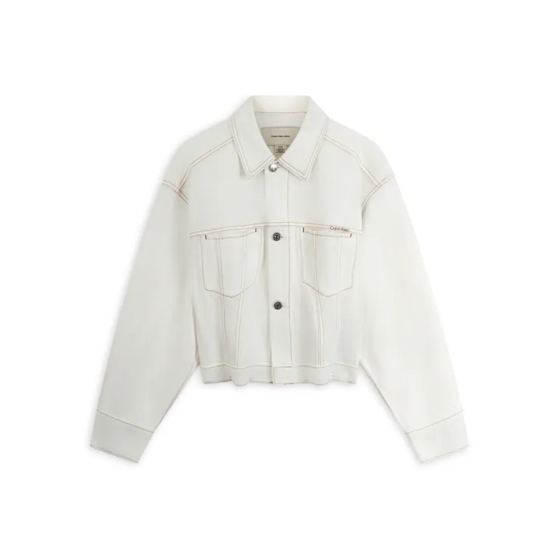 CALVIN KLEIN Denim Jacket Women's White Denim-0