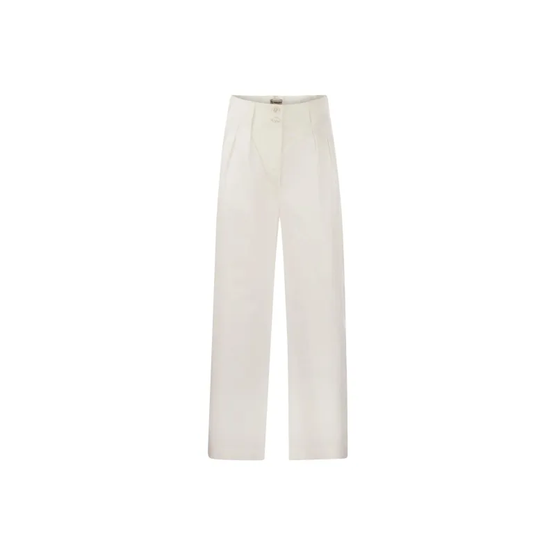 WOOLRICH Wide Leg Pleated Pants-0