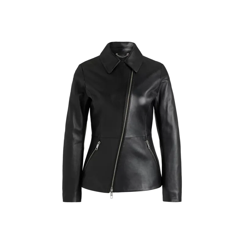 HUGO BOSS Leather Jacket Women's Black-0