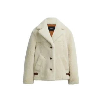 COACH FW24 Velvet feel Coat Women's Cream