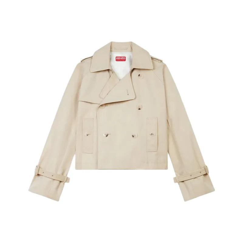 KENZO Button Up Short Trench Coat-0
