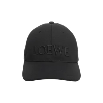 LOEWE Canvas Baseball Caps Unisex Black