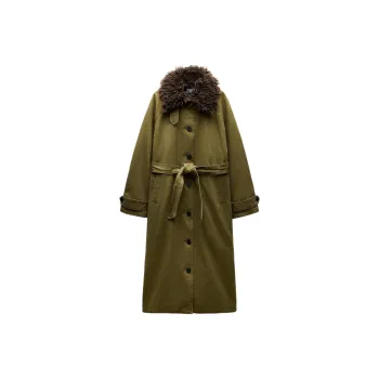 ZARA Trf Trench Coat Women's Light Khaki