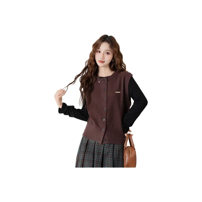 Tonlion Vest Women's Dark Brown-0