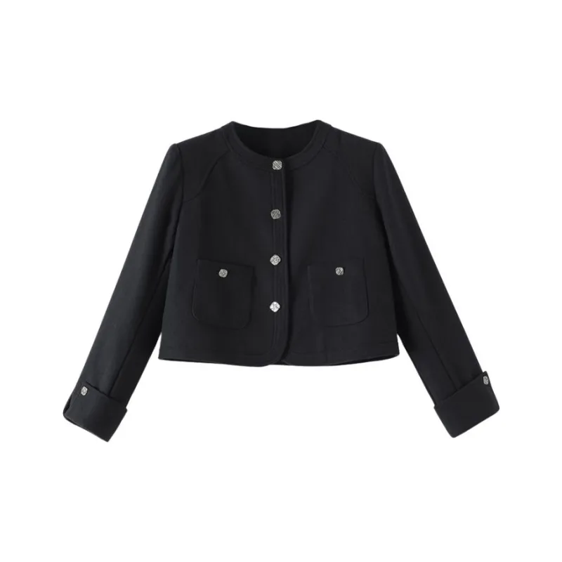 Late White Cropped Coat Women's Dark Blue-0