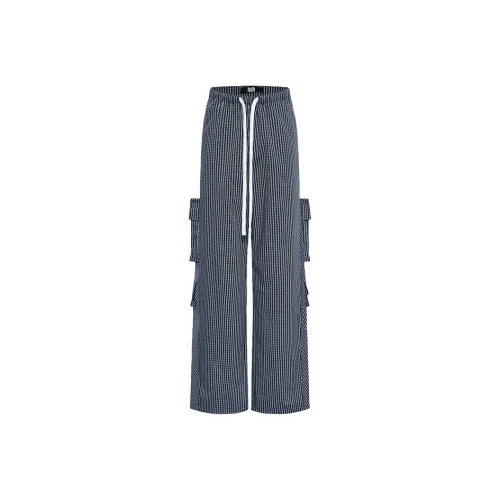 NUTH Casual Pants Women's Blue Checkered