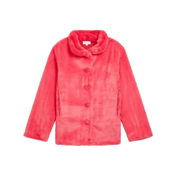 Agnes B. FW24 Velvet-feel Coat Women's Pink