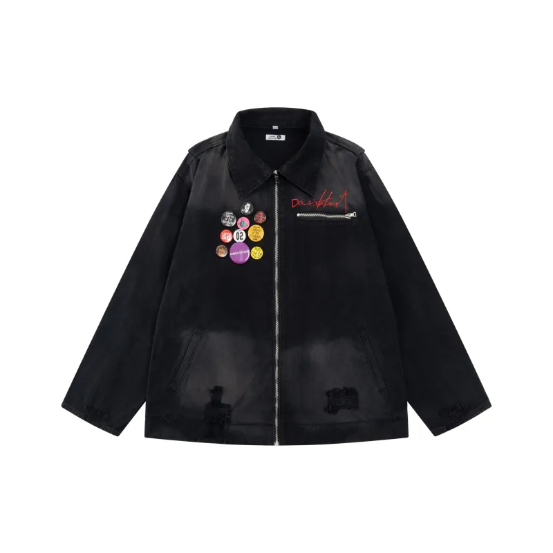 YINLEI Denim Jacket Unisex Black-0