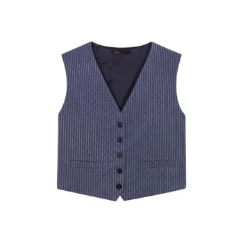 Maje Rhinestone embellished Pinstripe Waistcoat