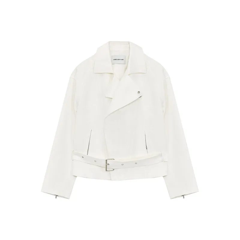 FIRELADY FUR Cropped Coat Women's Raw White-0