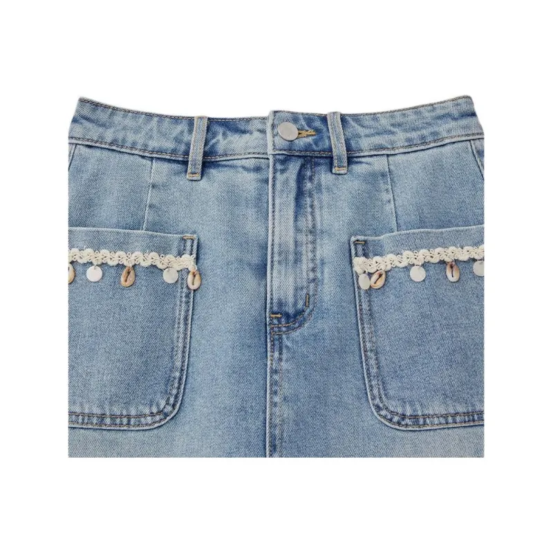 Love To Serve Denim Short Skirts Women's-2