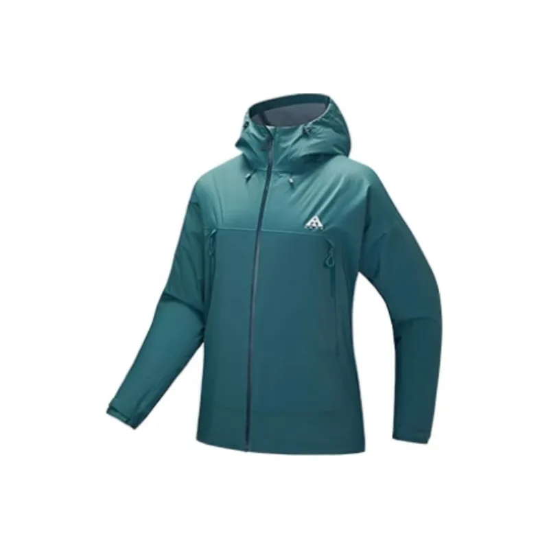 Anta Outdoor Collection Waterproof And Windproof Windbreaker Jacket Women's Turquoise Green-0