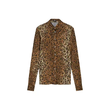 VERSACE Leopard Printed Long Sleeved Shirt