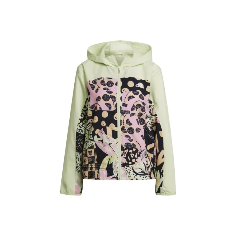 Adidas FARM Rio Farm Rio Relaxed Lightweight Windbreaker Trench Coat Women's Legend Oil Ink-0