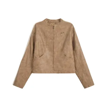 UNIFREE Leather Jacket Women's Light Coffee
