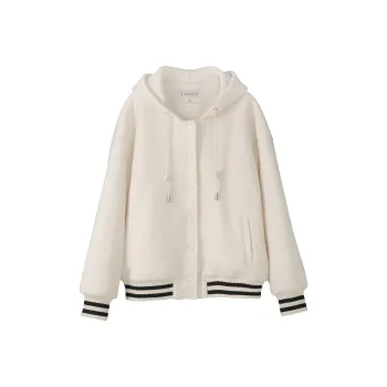 Fstudio Winter Korean Style Hat Casual Thickened With Baseball Jacket Women's White