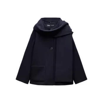 ZARA Coats Women's Marine Blue
