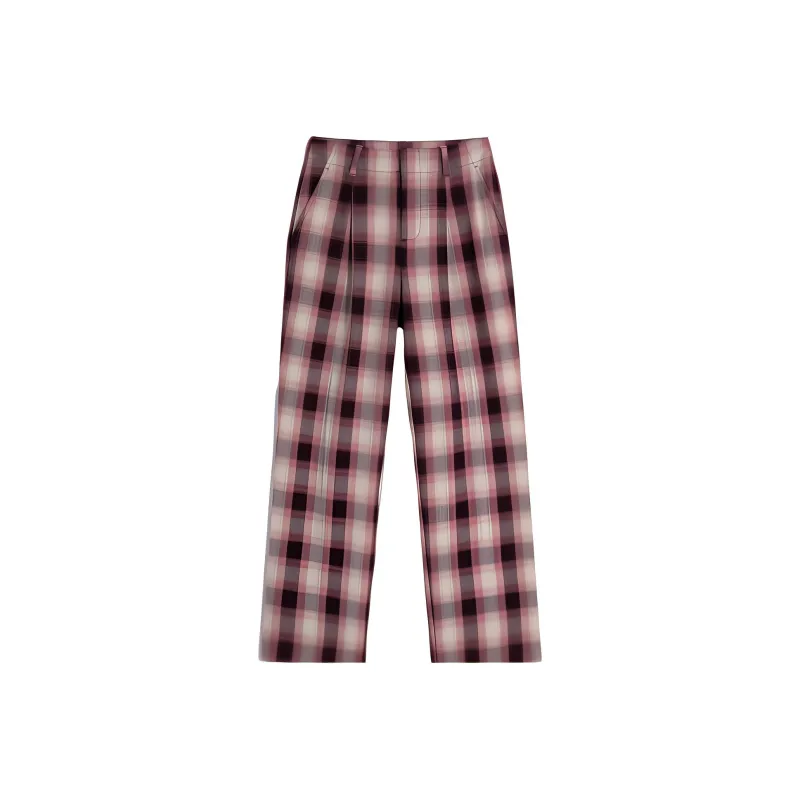 GAP Casual Pants Women's Pink Plaid-0