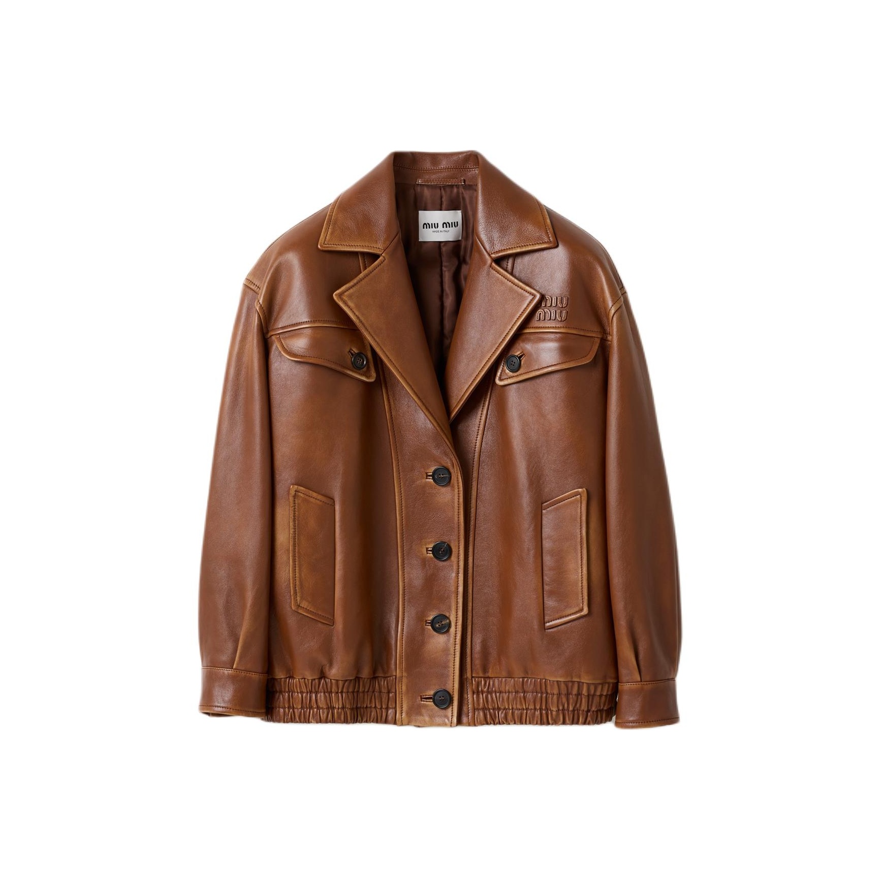 Miu Wool Miu ジャケット・アウター Leather Jacket