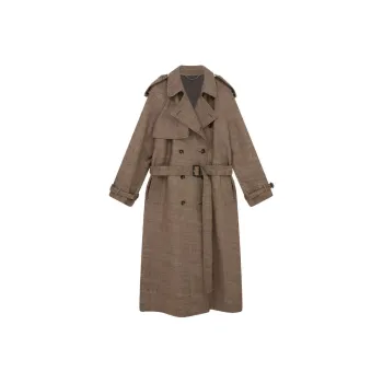 Stella McCartney Belted Waist Herringbone Trench Coat