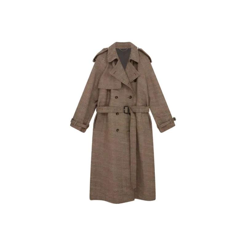 Stella McCartney Belted Waist Herringbone Trench Coat-0